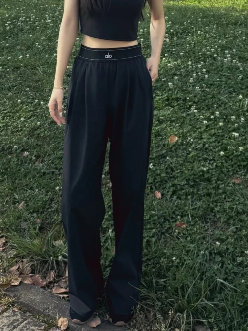 ALO Yoga Women's Suit Up Trousers Black(Regular)✨Soft Straight Leg Casual Pants✨ - Picture 7 of 7